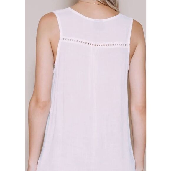 ORB - KERRIA - SLEEVELESS LACE TRIM BLOUSE WHITE sz XS - Picture 2 of 11